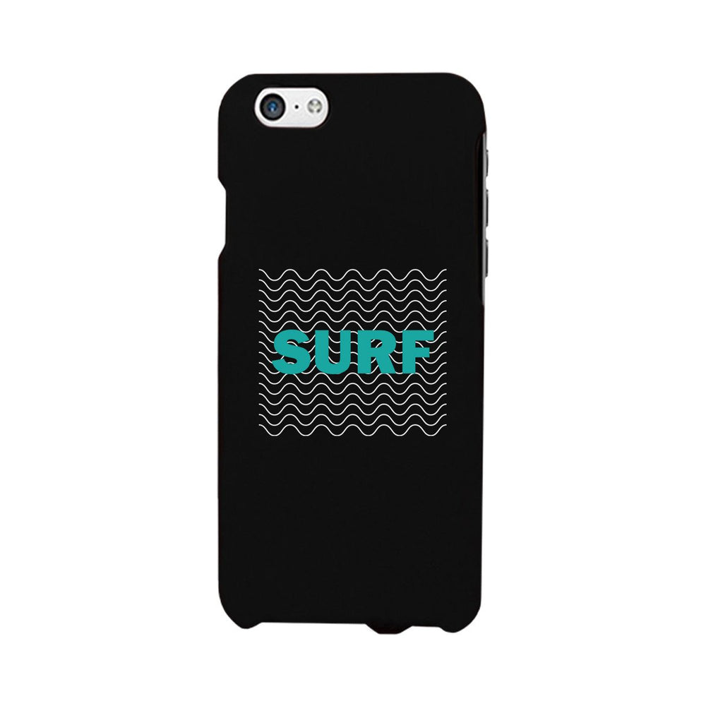 Surf Waves Black Phone Case