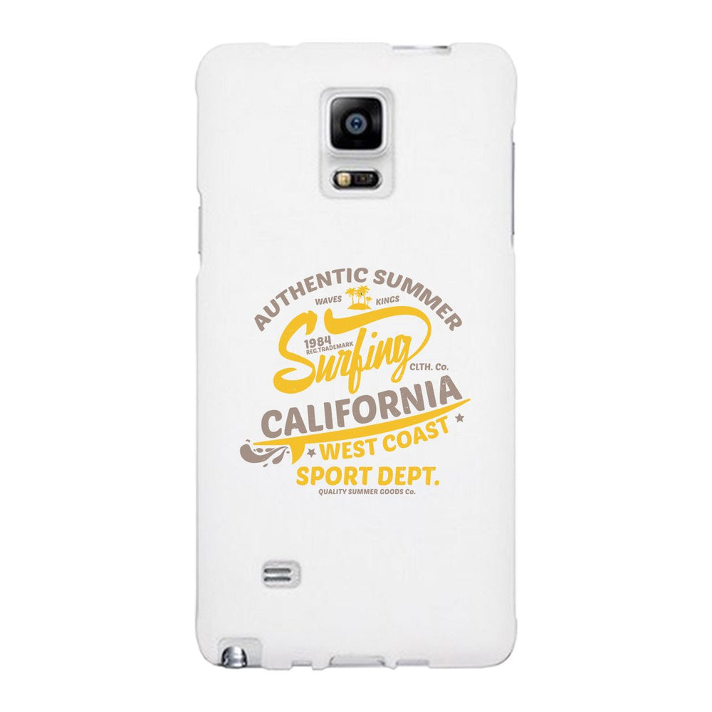 Authentic Summer Surfing California White Phone Case