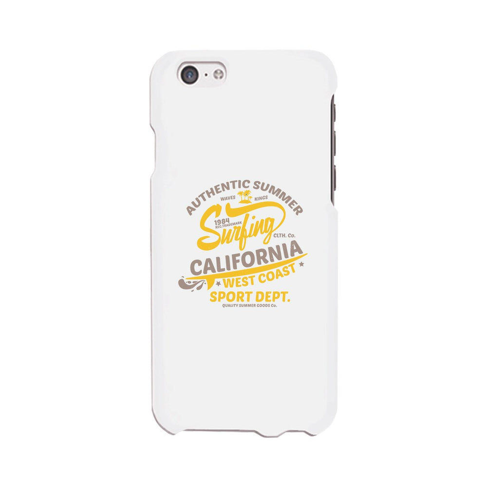 Authentic Summer Surfing California White Phone Case