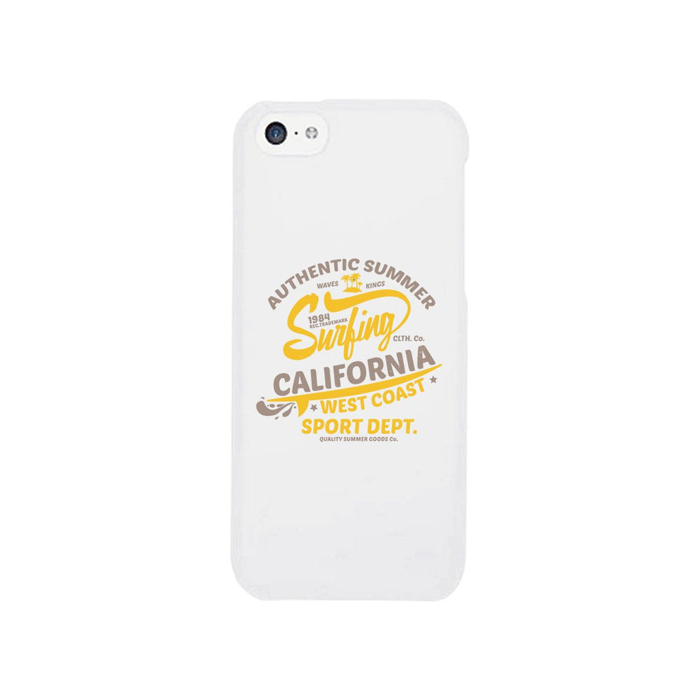 Authentic Summer Surfing California White Phone Case