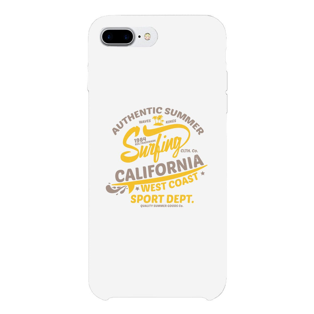 Authentic Summer Surfing California White Phone Case