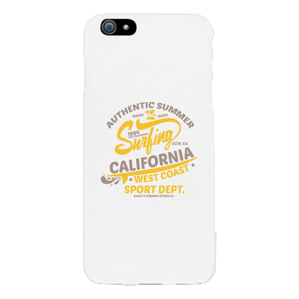 Authentic Summer Surfing California White Phone Case