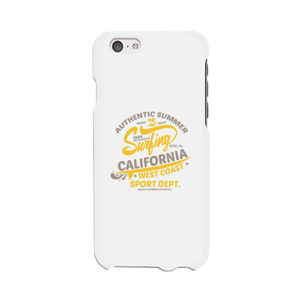 Authentic Summer Surfing California White Phone Case