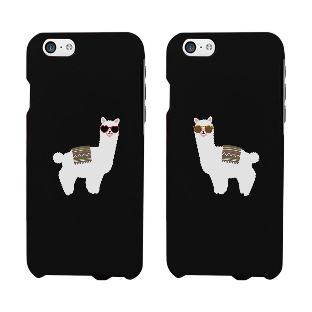 Llamas With Sunglasses - Black Phone Case