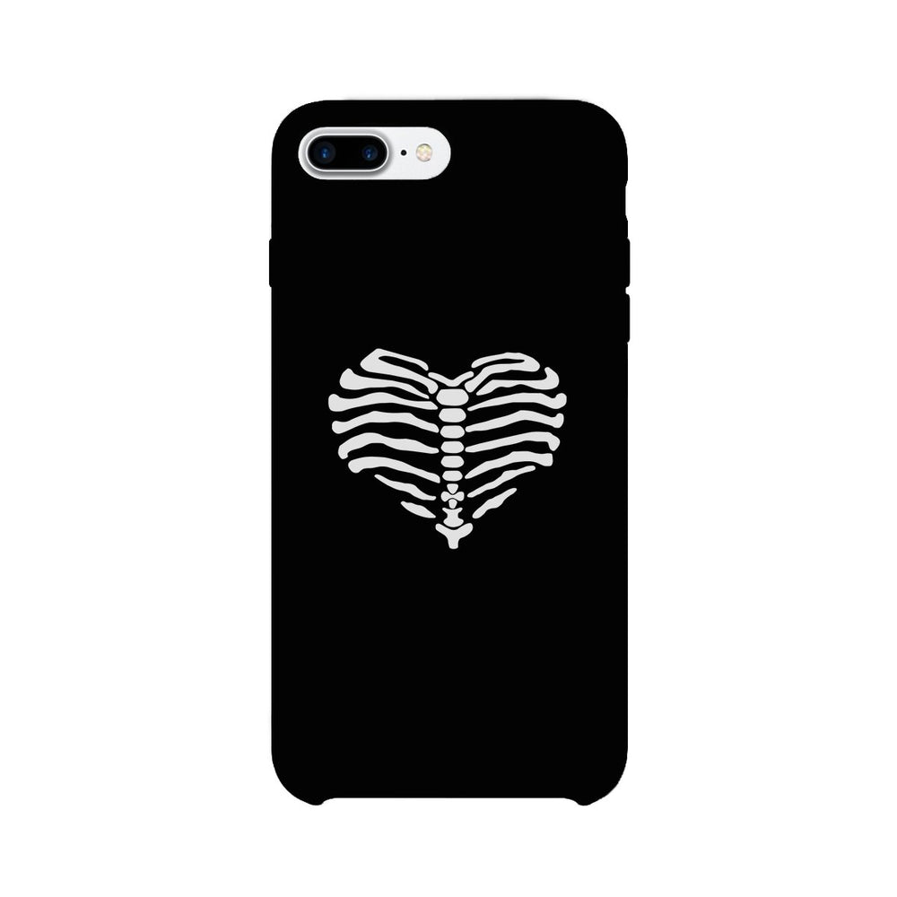 Skeleton Heart Black Phone Case