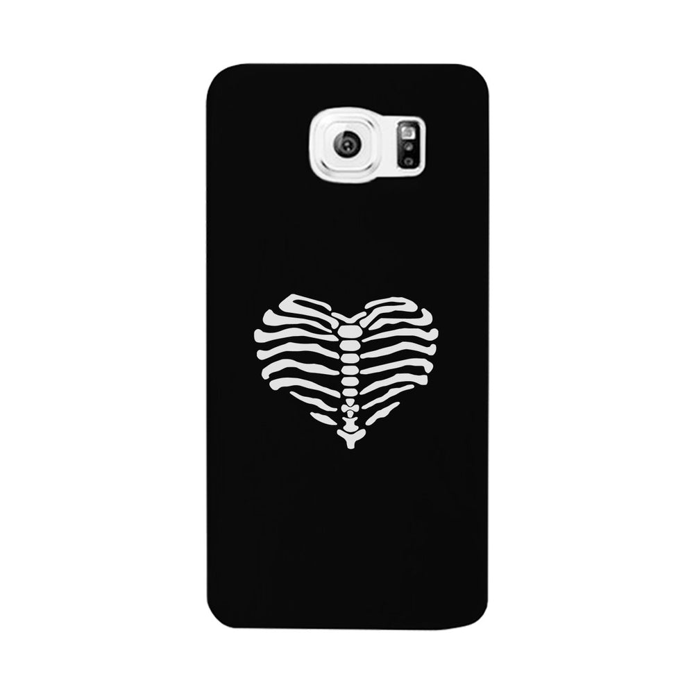 Skeleton Heart Black Phone Case