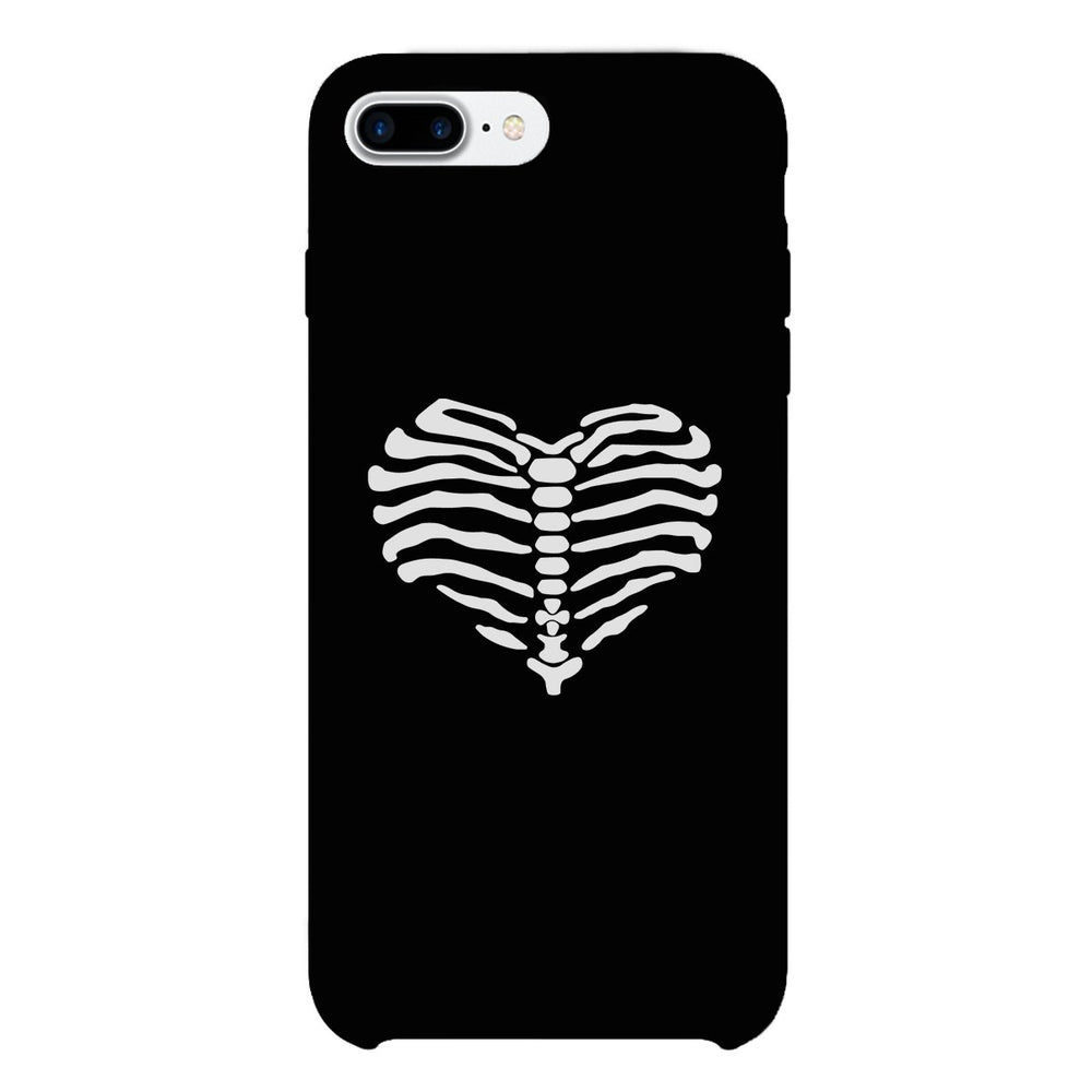 Skeleton Heart Black Phone Case