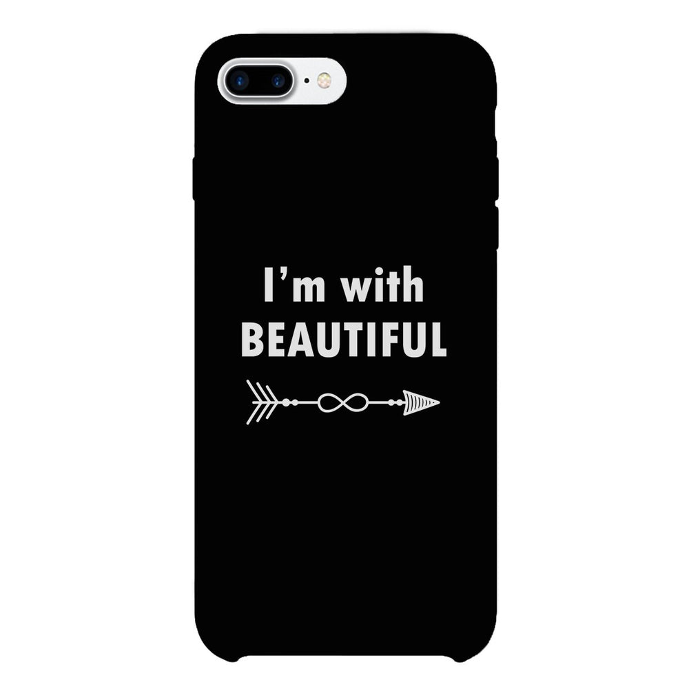 I'm With Beautiful-Left Black Phone Case