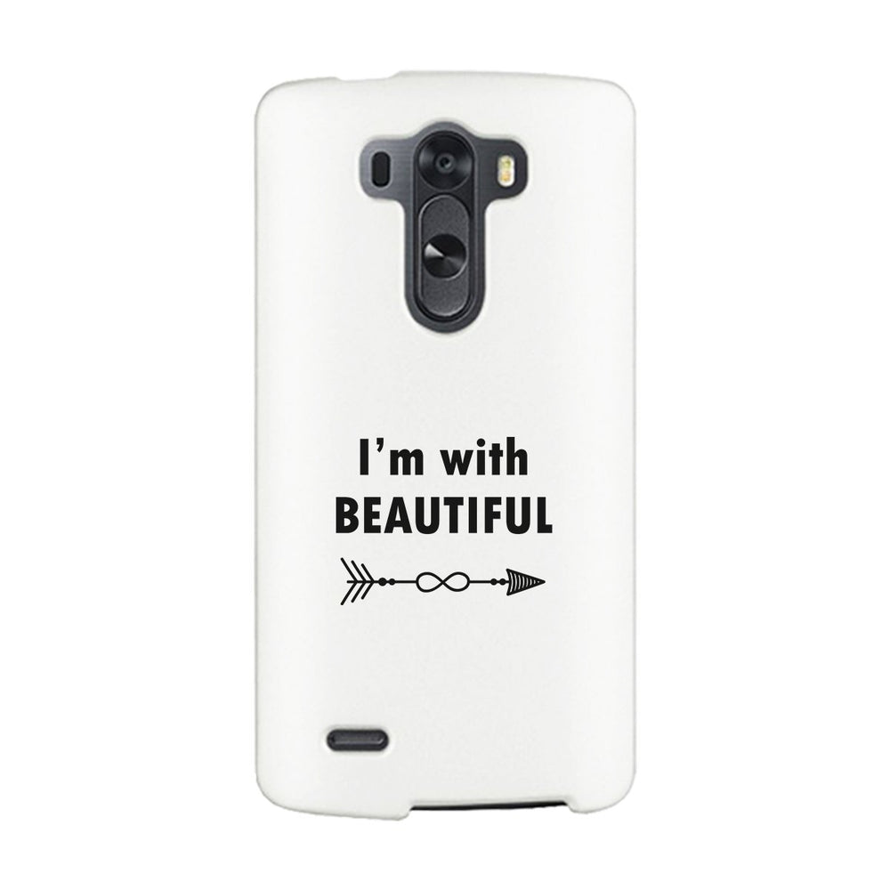 I'm With Beautiful-Left White Phone Case