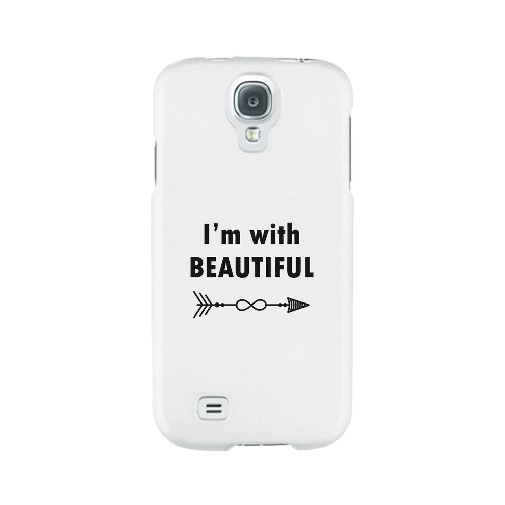 I'm With Beautiful-Left White Phone Case