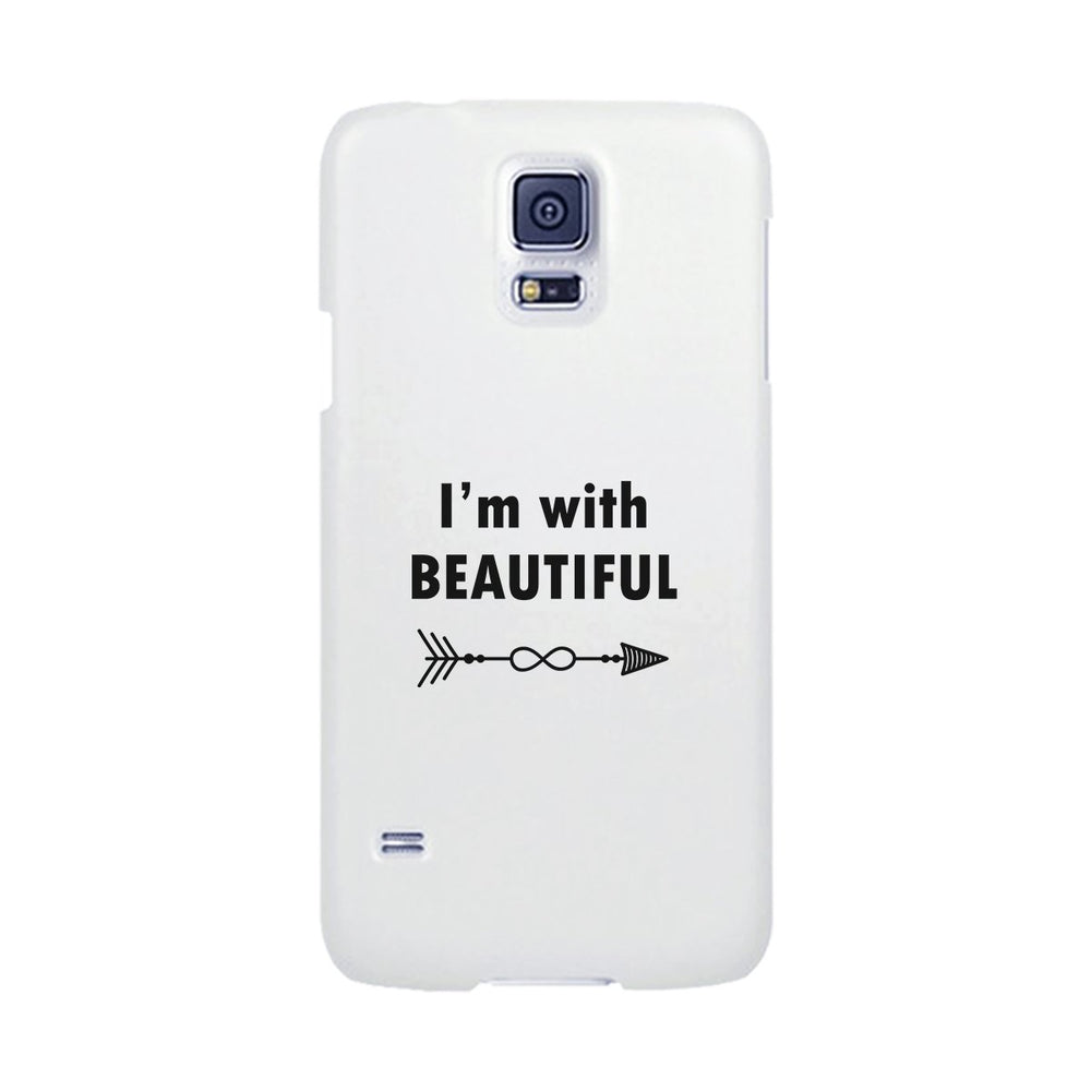 I'm With Beautiful-Left White Phone Case