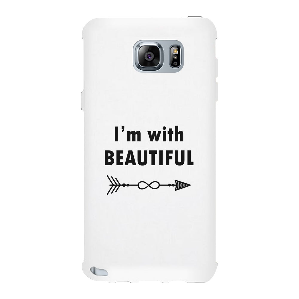 I'm With Beautiful-Left White Phone Case