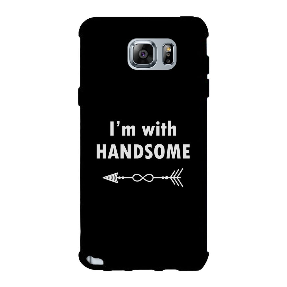 I'm With Handsome-Right Black Phone Case