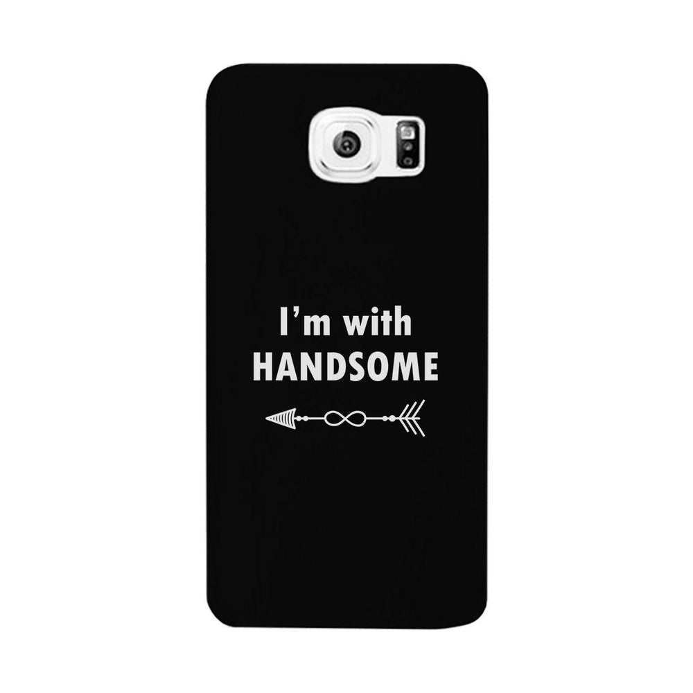 I'm With Handsome-Right Black Phone Case