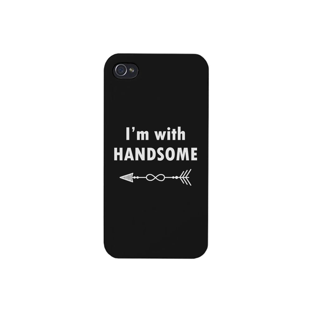 I'm With Handsome-Right Black Phone Case