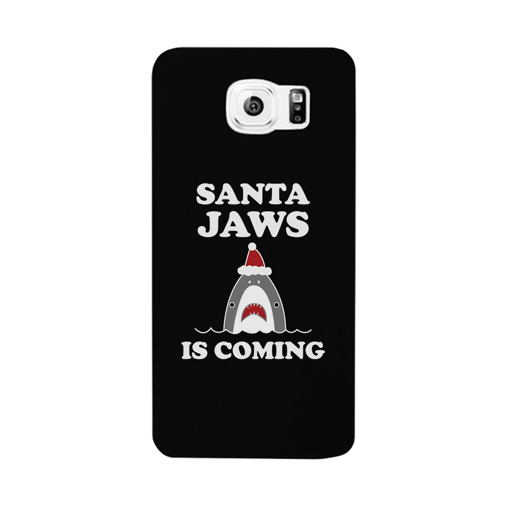 Santa Jaws Is Coming Black Phone Case