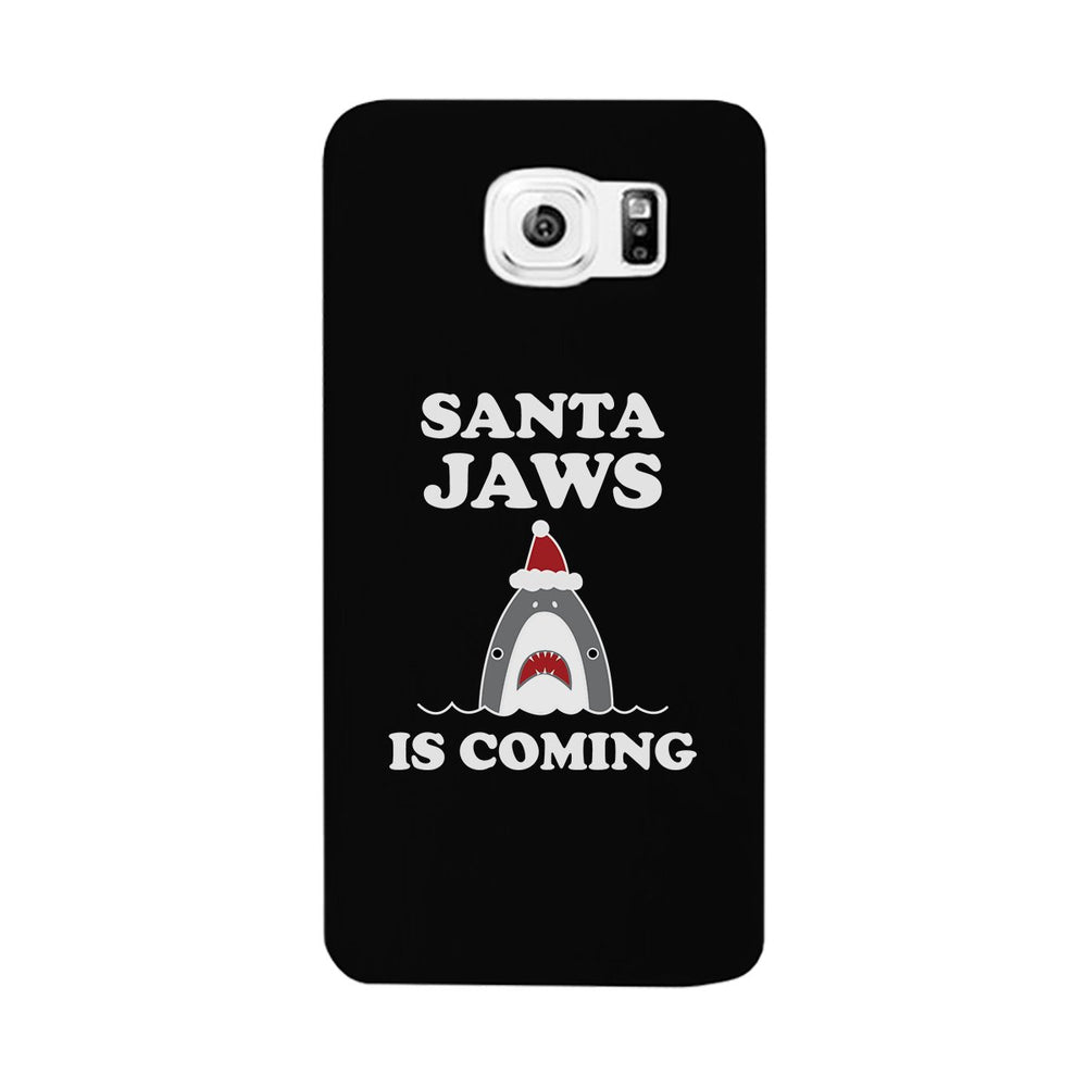 Santa Jaws Is Coming Black Phone Case