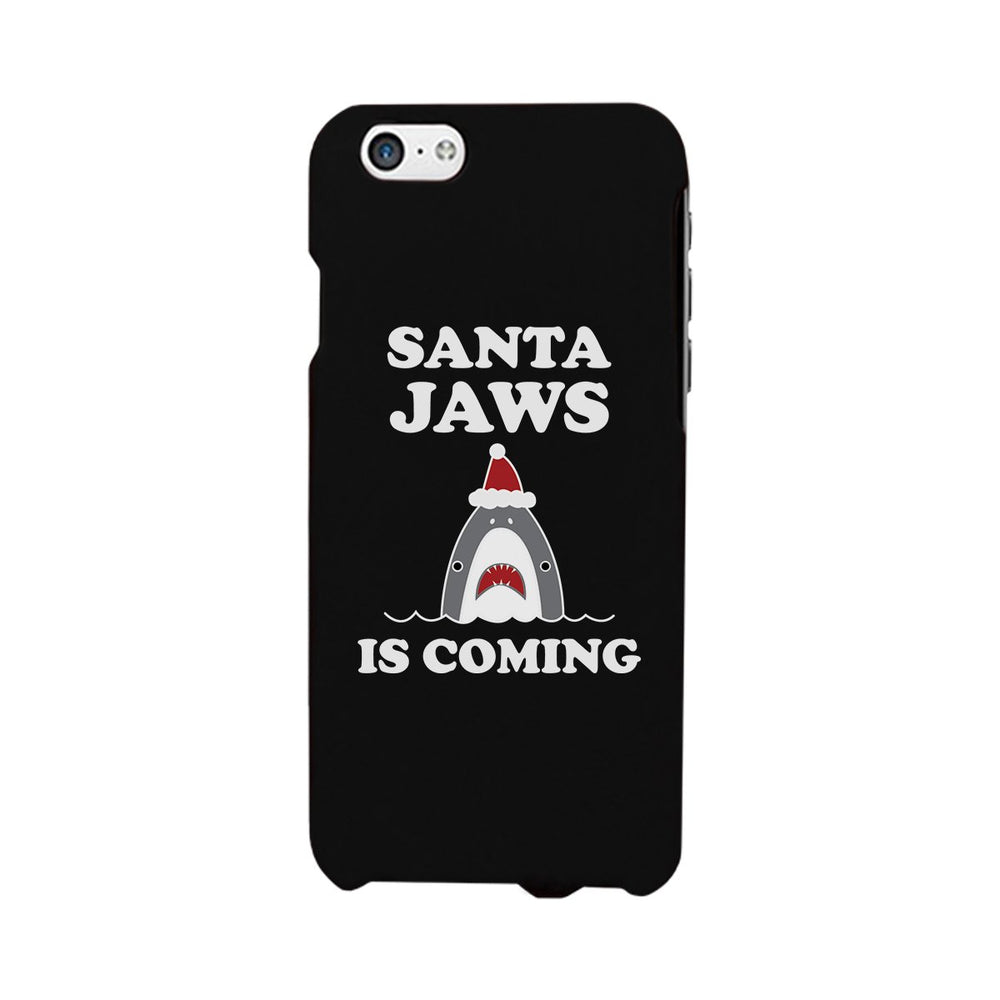 Santa Jaws Is Coming Black Phone Case