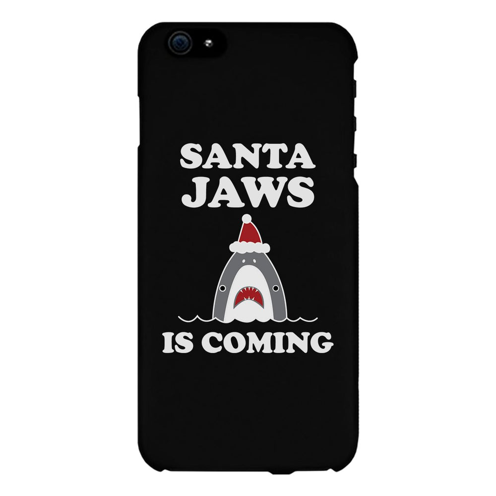 Santa Jaws Is Coming Black Phone Case