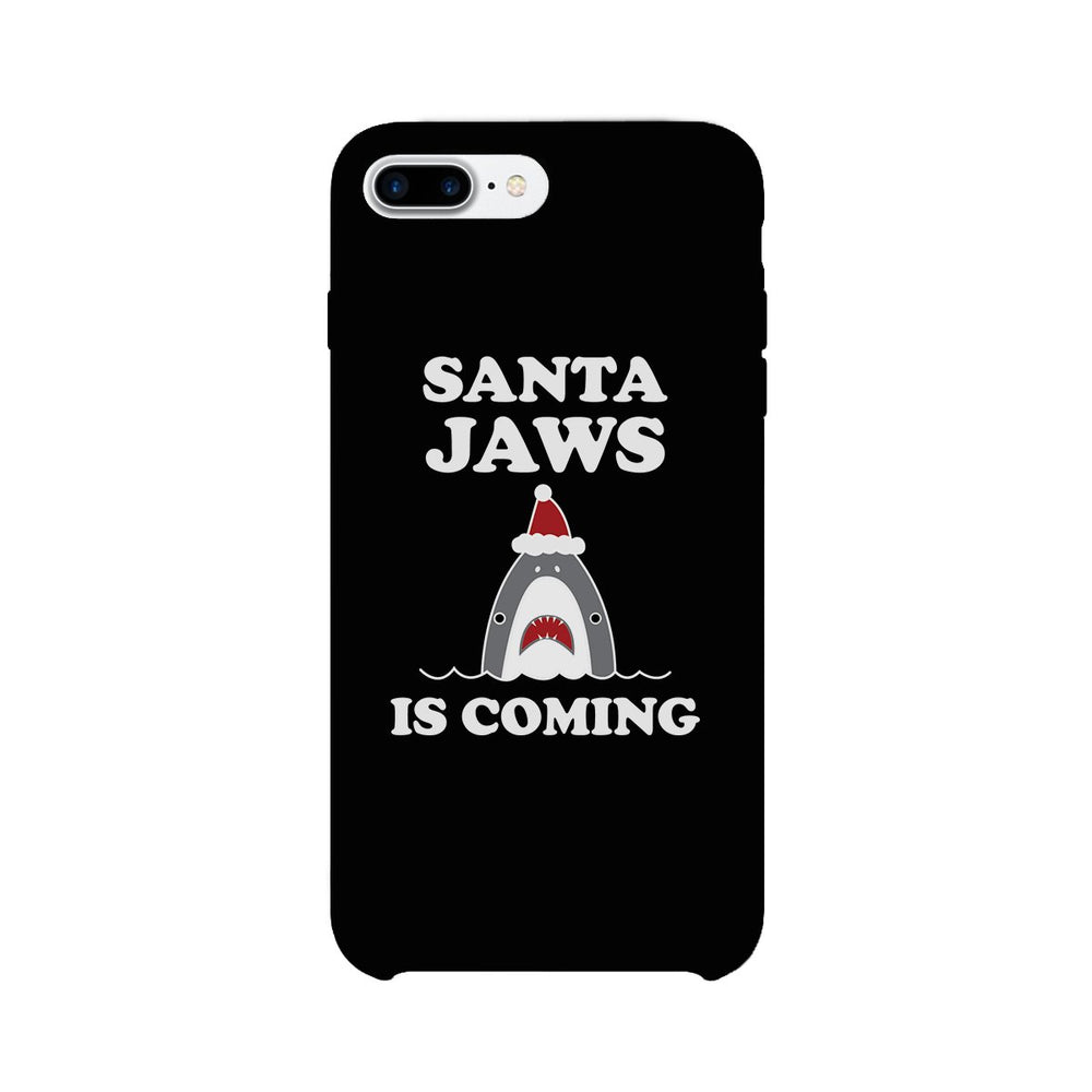 Santa Jaws Is Coming Black Phone Case
