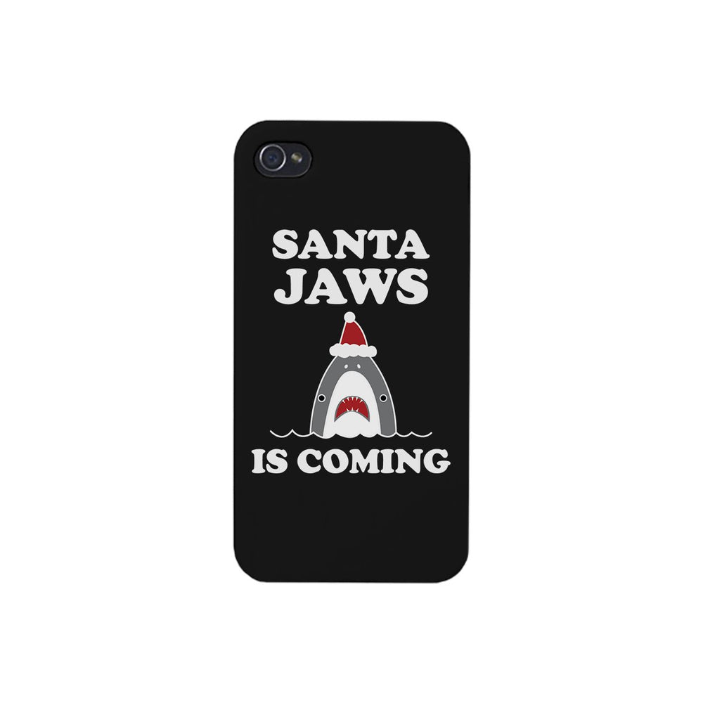 Santa Jaws Is Coming Black Phone Case