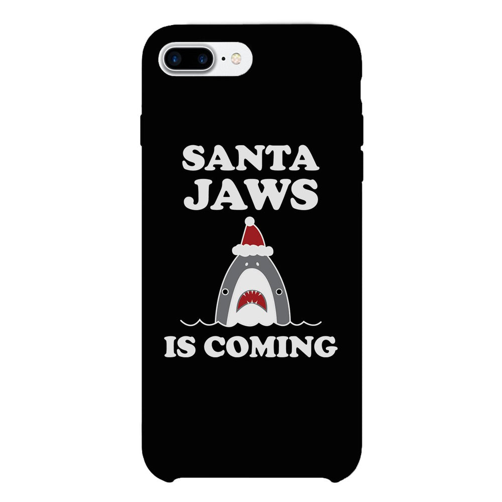 Santa Jaws Is Coming Black Phone Case