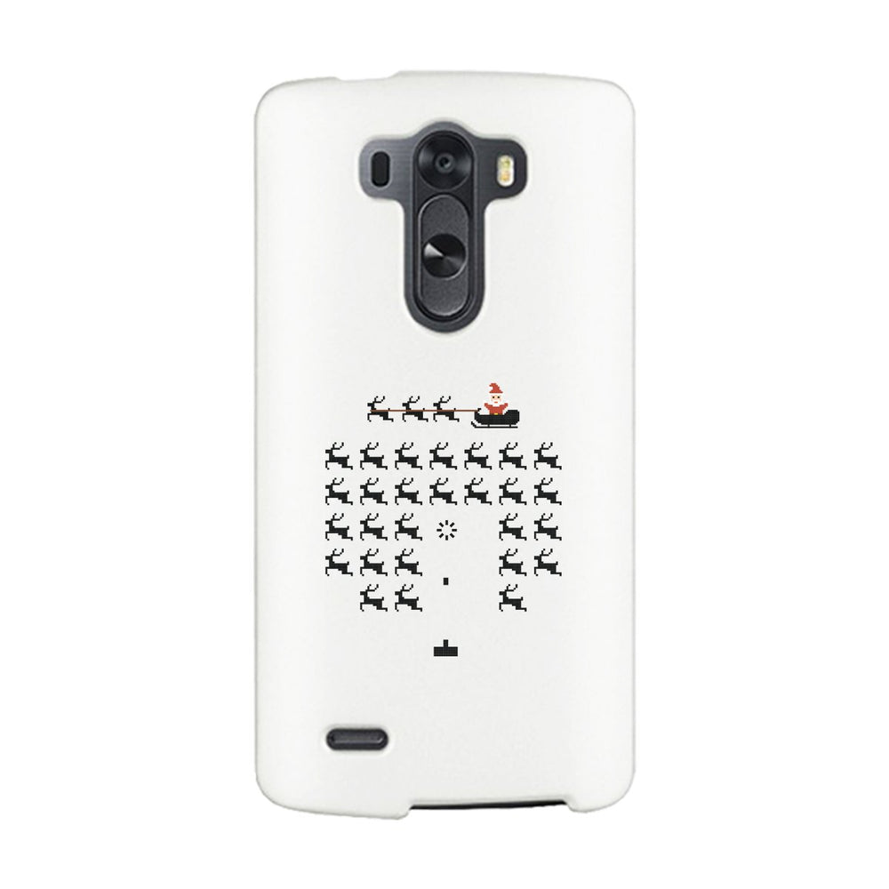 Pixel Game Santa And Rudolph White Phone Case