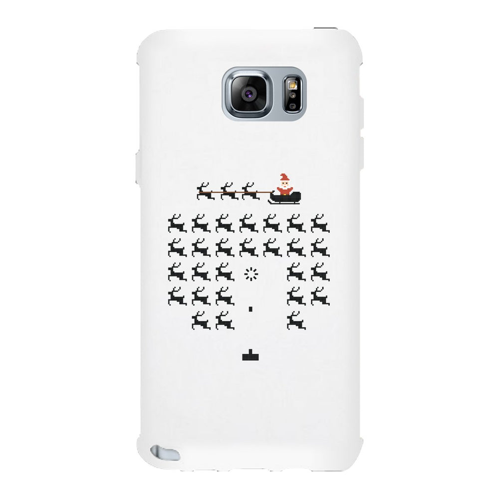 Pixel Game Santa And Rudolph White Phone Case
