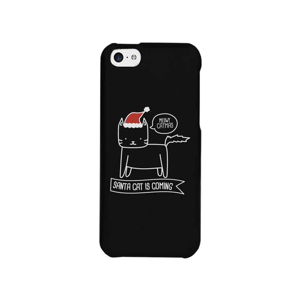 Meowy Catmas Santa Cat Is Coming Black Phone Case