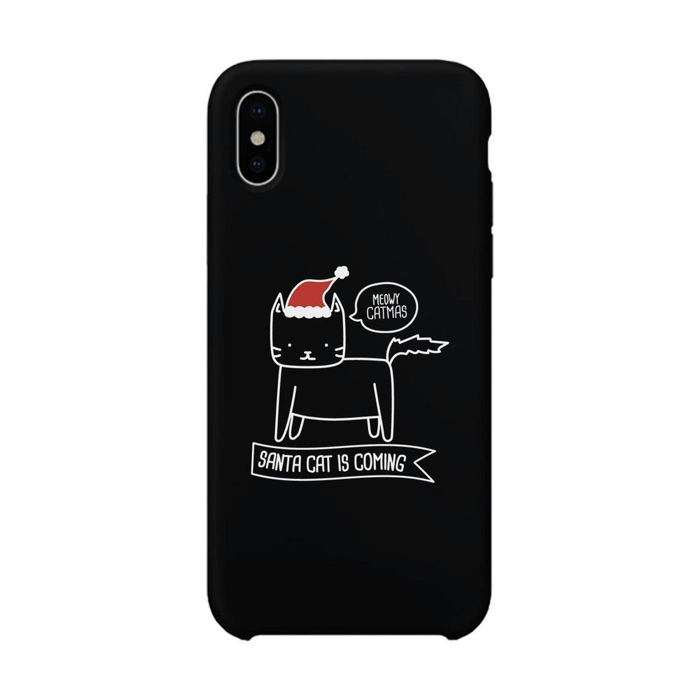 Meowy Catmas Santa Cat Is Coming Black Phone Case