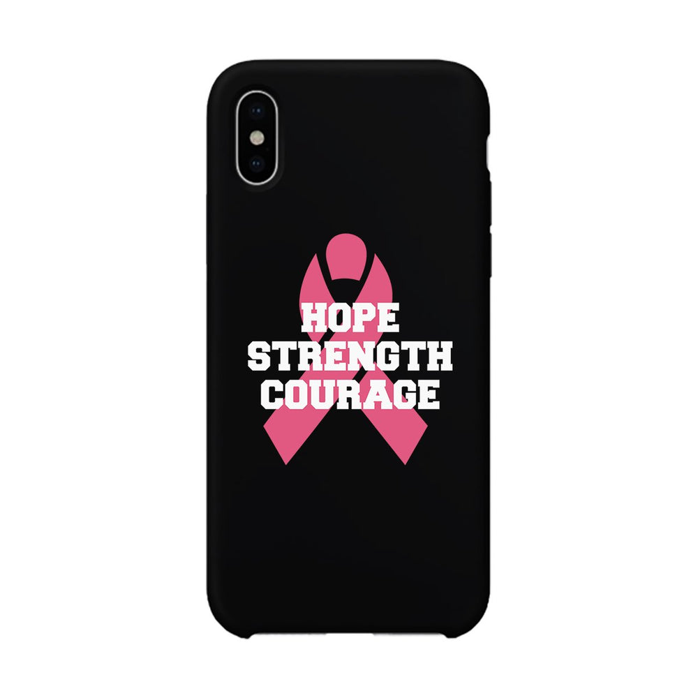 Hope Strength Courage Black Phone Case