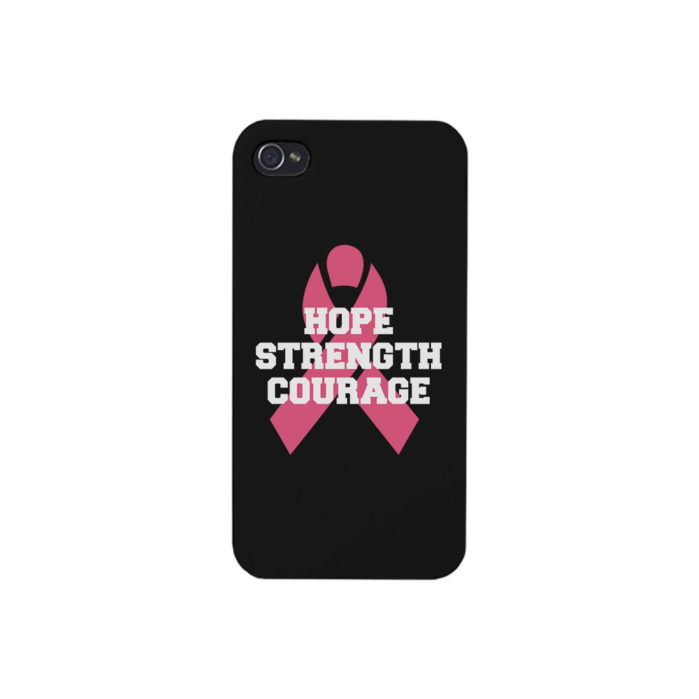 Hope Strength Courage Black Phone Case