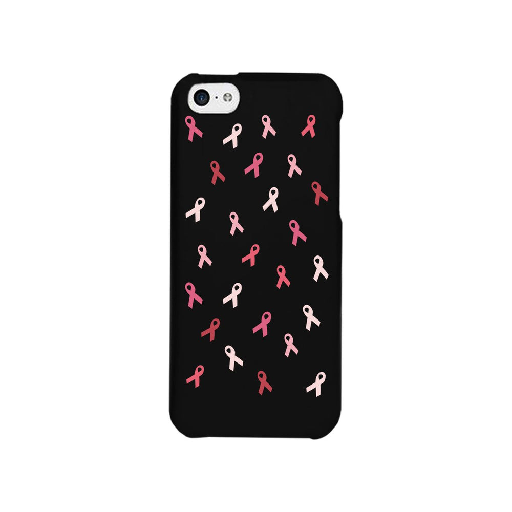 Breast Cancer Ribbon Pattern Black Phone Case