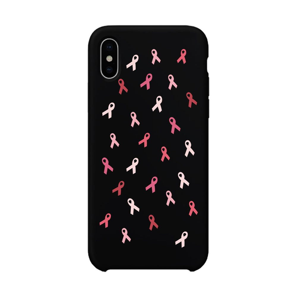 Breast Cancer Ribbon Pattern Black Phone Case