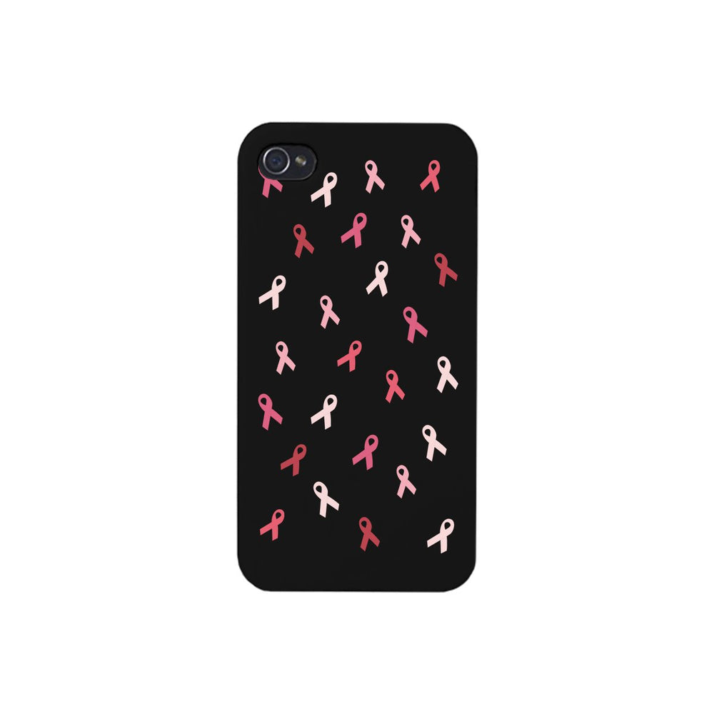 Breast Cancer Ribbon Pattern Black Phone Case
