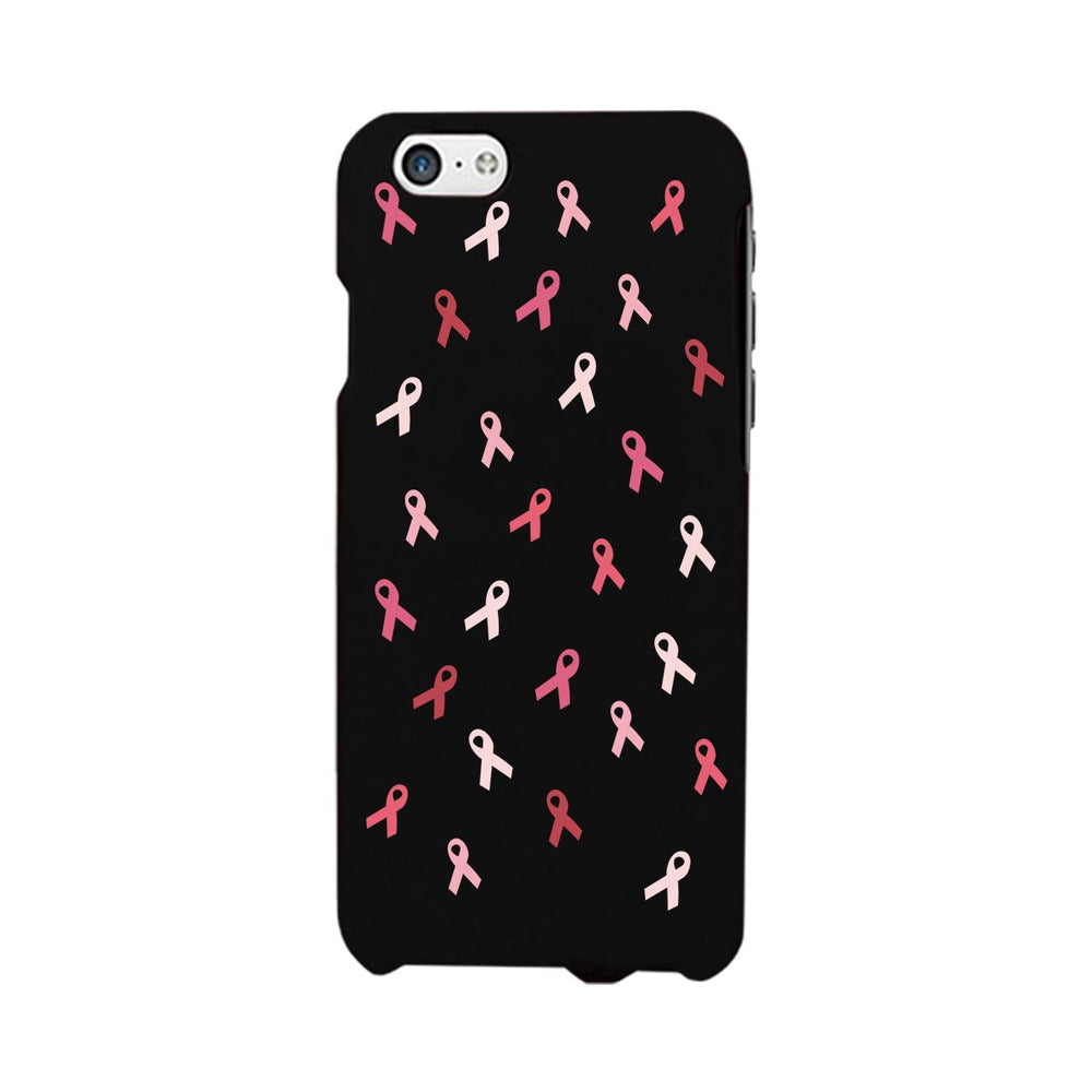 Breast Cancer Ribbon Pattern Black Phone Case