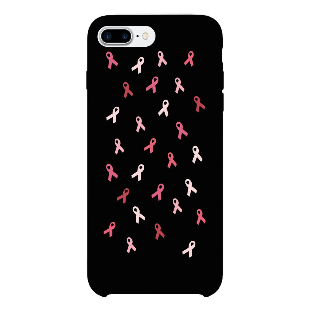 Breast Cancer Ribbon Pattern Black Phone Case