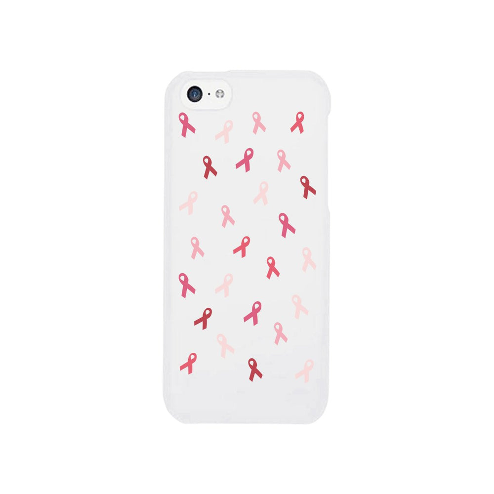 Breast Cancer Ribbon Pattern White Phone Case