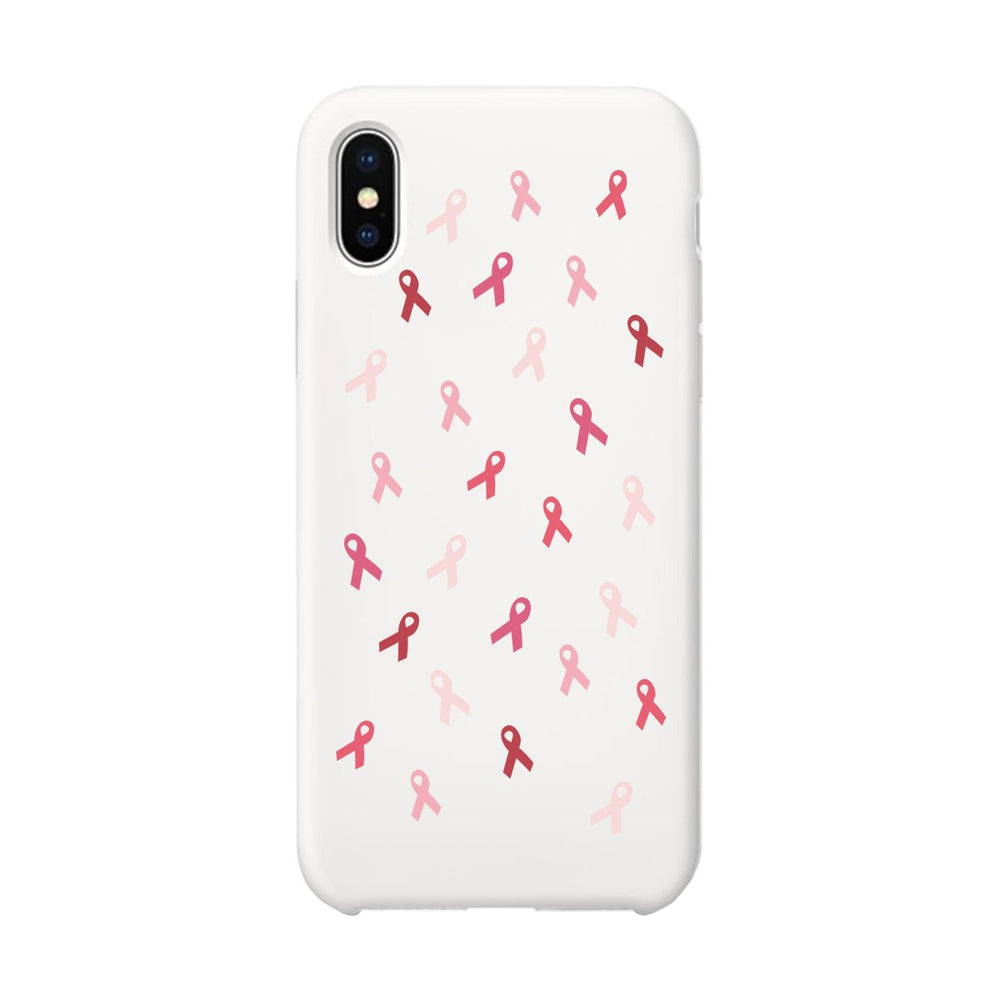 Breast Cancer Ribbon Pattern White Phone Case
