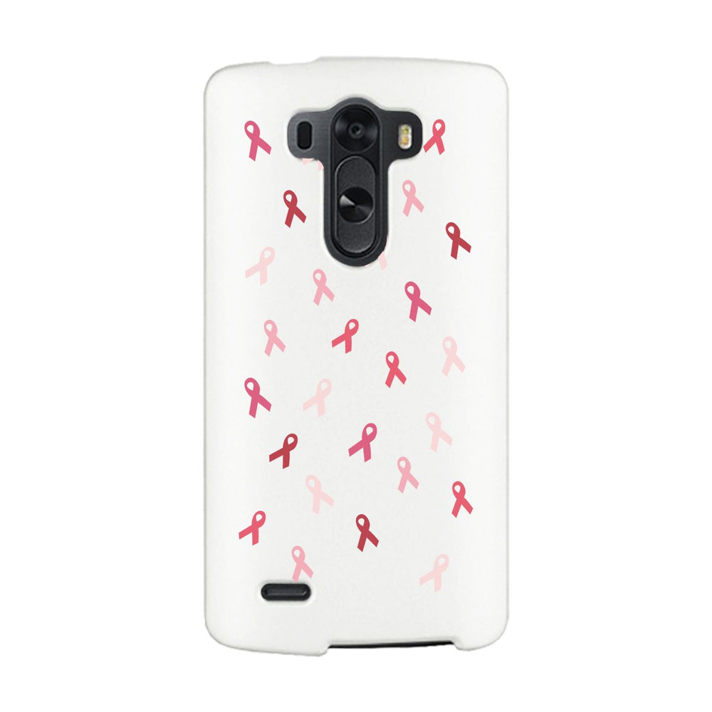 Breast Cancer Ribbon Pattern White Phone Case