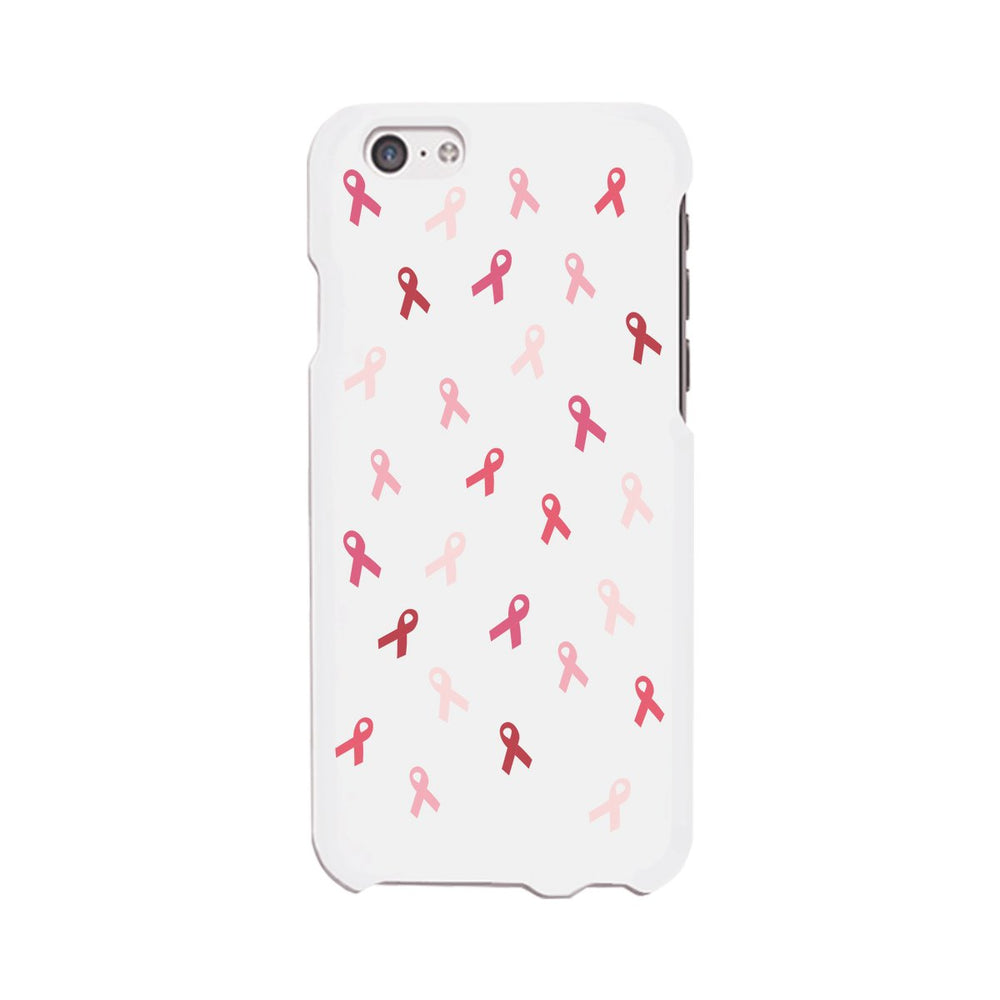Breast Cancer Ribbon Pattern White Phone Case