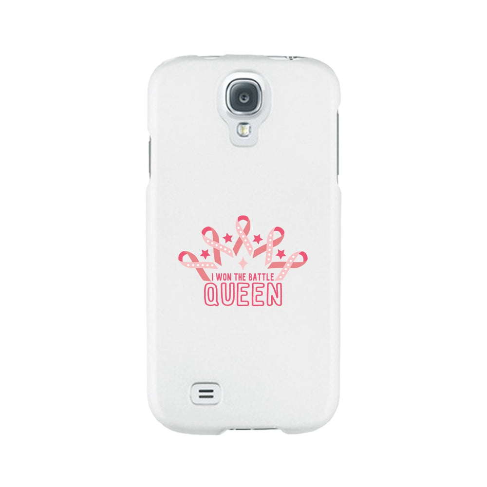 Won The Battle Queen Breast Cancer Awareness White Phone Case