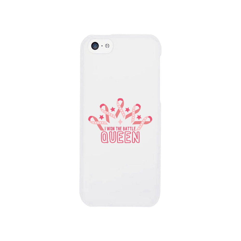 Won The Battle Queen Breast Cancer Awareness White Phone Case
