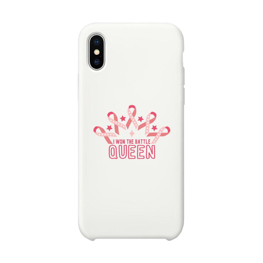 Won The Battle Queen Breast Cancer Awareness White Phone Case