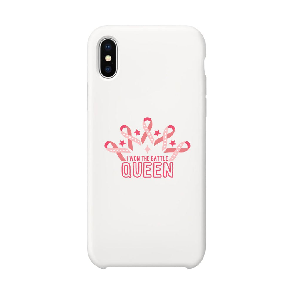 Won The Battle Queen Breast Cancer Awareness White Phone Case