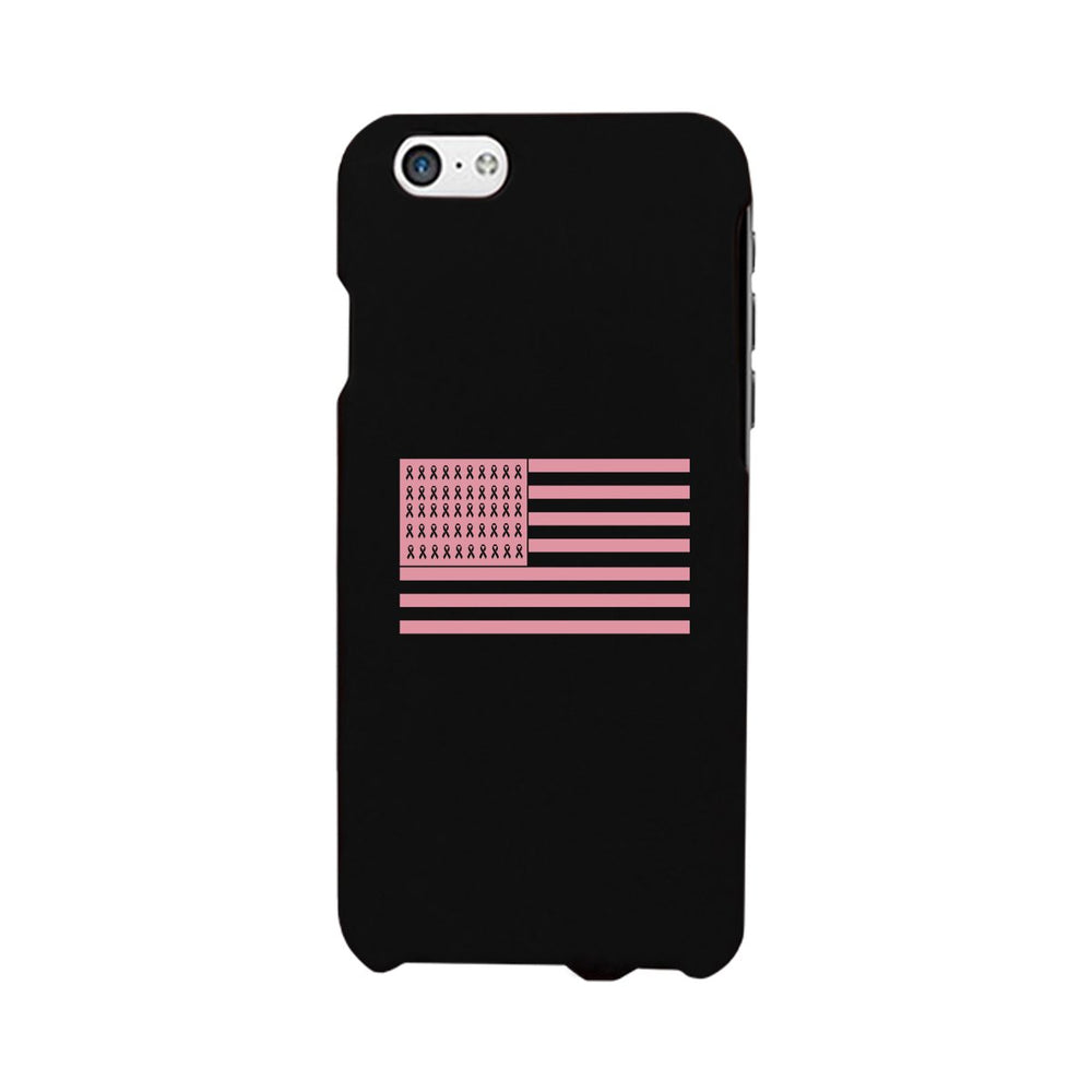 Breast Cancer Awareness Pink Flag Black Phone Case
