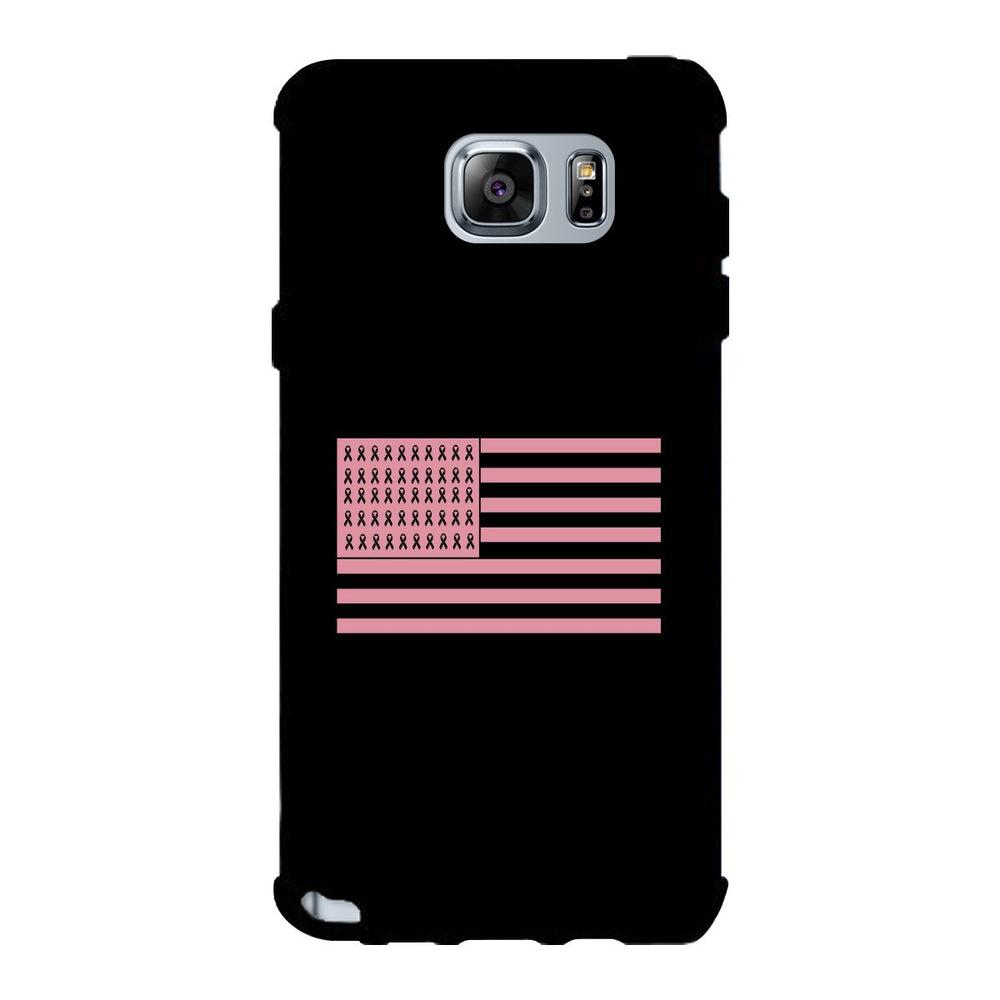 Breast Cancer Awareness Pink Flag Black Phone Case