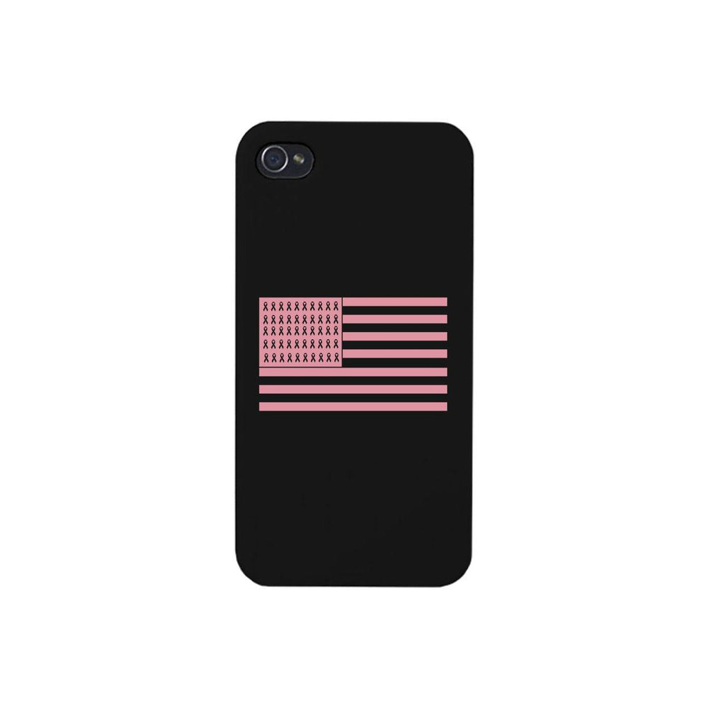 Breast Cancer Awareness Pink Flag Black Phone Case