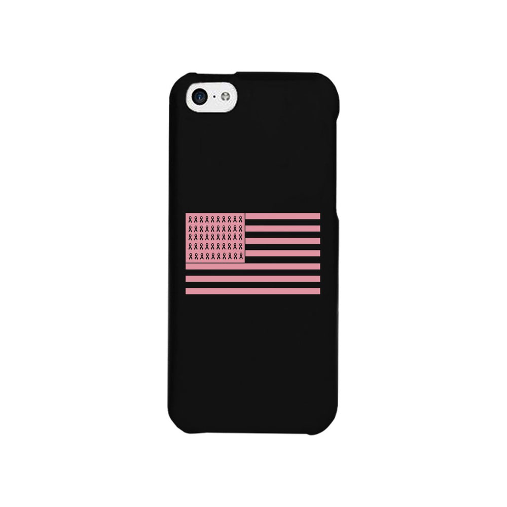 Breast Cancer Awareness Pink Flag Black Phone Case