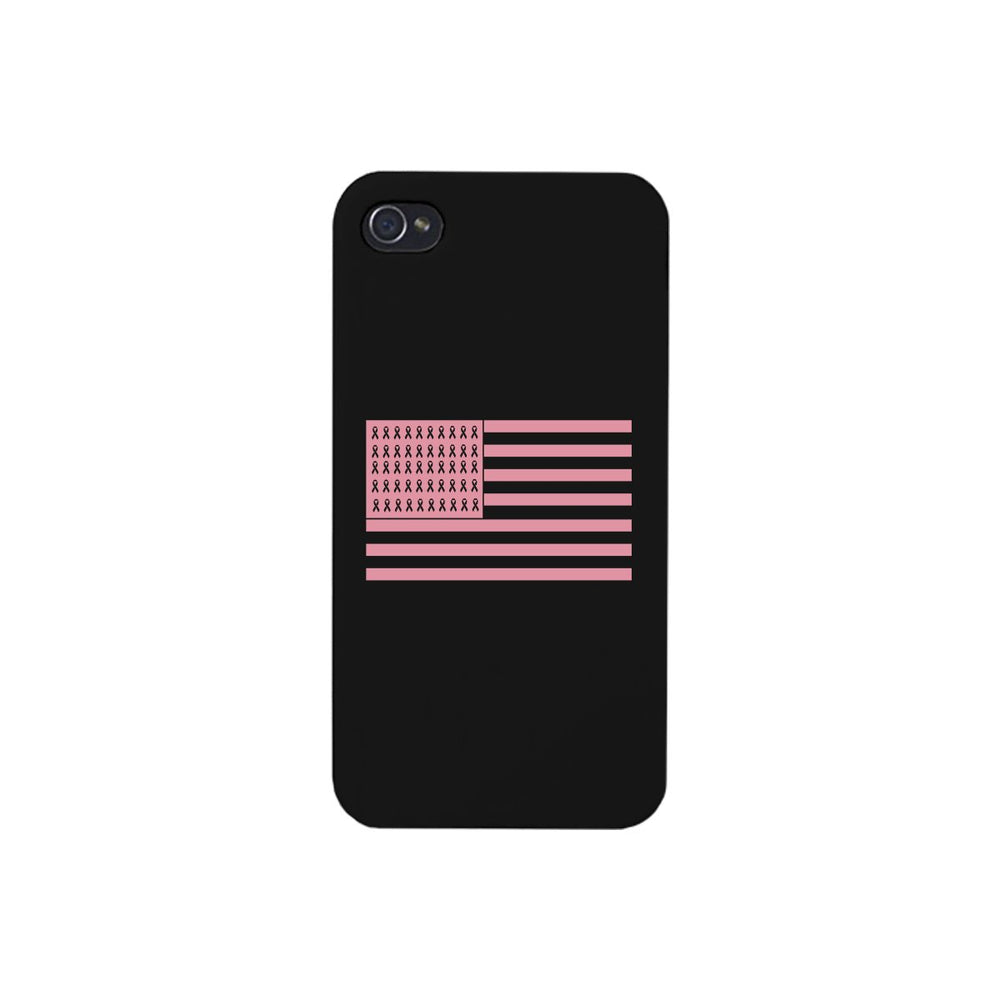 Breast Cancer Awareness Pink Flag Black Phone Case